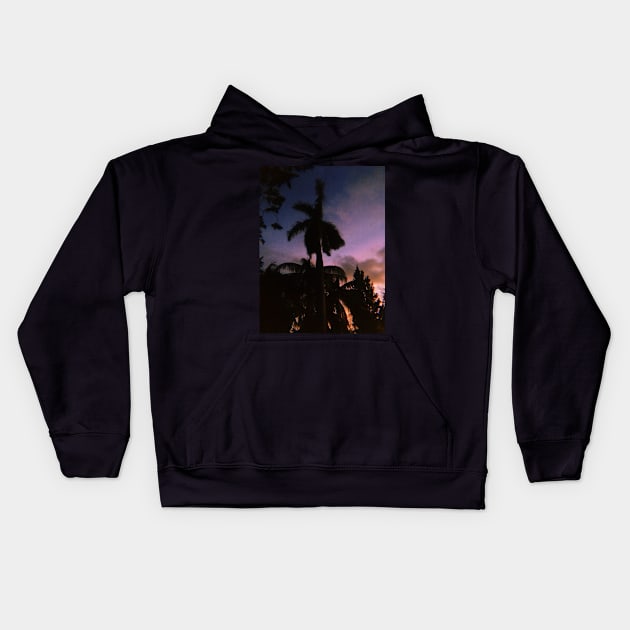 Pink Tropical Sunset Kids Hoodie by SoCalDreamin